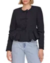 Avec Les Filles Button Down Jacket In Blue