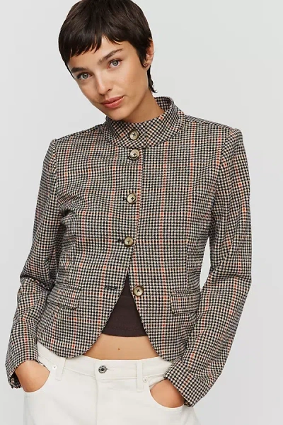 Avec Les Filles Button-up Knit Jacket In Green