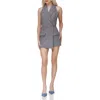 Avec Les Filles Check Print Sleeveless Jumpsuit In Dark Navy White