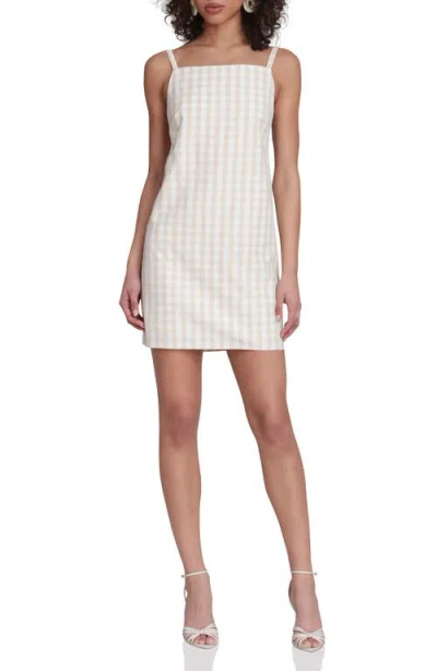 Avec Les Filles Check Sleeveless Minidress In White