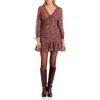 Avec Les Filles Cinched Long Sleeve Dress In Multi