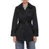 Avec Les Filles Classic Short Trench Coat In Black