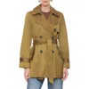 Avec Les Filles Classic Short Trench Coat In Olive