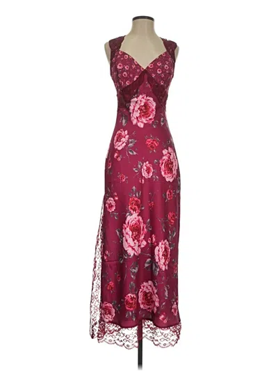 Pre-owned Avec Les Filles Cocktail Dress In Burgundy