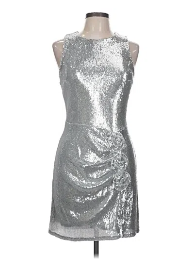 Pre-owned Avec Les Filles Cocktail Dress In Silver