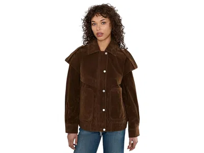 Avec Les Filles Collared Bomber With Patch Pockets In Brown