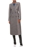 Avec Les Filles Colorblock Houndstooth Double Breasted Coat In Gray