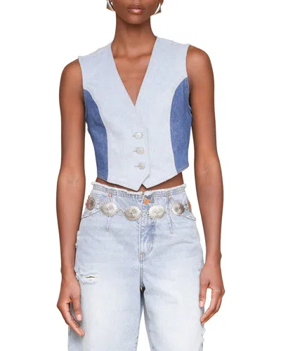 Avec Les Filles Colorblocked Cropped Vest In Multi
