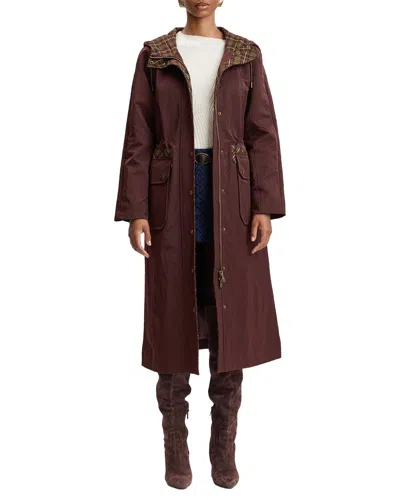 Avec Les Filles Combo Slouchy Hooded Anorak In Brown