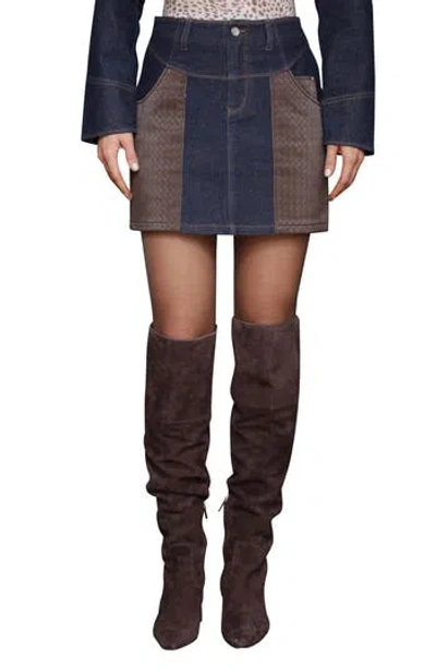 Avec Les Filles Combo Western Miniskirt In Blue