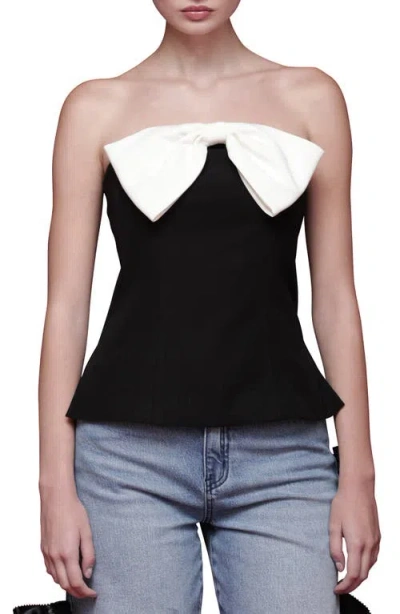 AVEC LES FILLES AVEC LES FILLES CONTRAST BOW STRAPLESS TOP