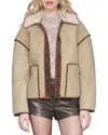 Avec Les Filles Floral Quilted Oversize Jacket In Brown