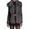 Avec Les Filles Convertible Collar Faux Fur Vest In Multi