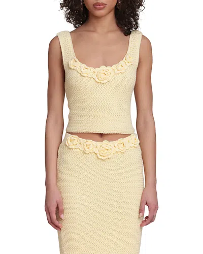 Avec Les Filles Crochet Tank Top In Yellow