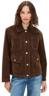 Avec Les Filles Cropped Barn Jacket Espresso In Brown
