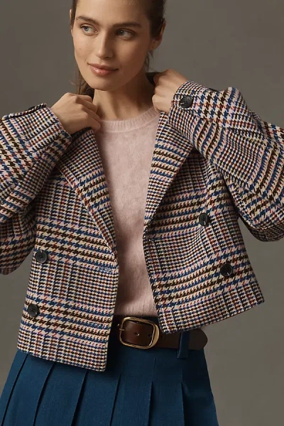 Avec Les Filles Cropped Boxy Jacket In Multi