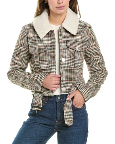 Avec Les Filles Cropped Cargo Pocket Jacket In Brown
