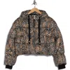 Avec Les Filles Cropped Hooded Puffer Coat In Multi