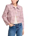 Avec Les Filles Cropped Plaid Jacket In Pink
