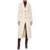 Avec Les Filles Cutaway Tailored Maxi Coat In Creme