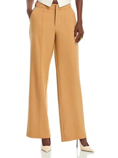 Avec Les Filles Cutout Waist Wide Leg Pants Camel In Orange