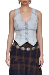 Avec Les Filles Women's Fitted Peak Hem Vest In Blue