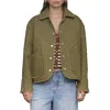 Avec Les Filles Diamond Quilted Cotton Jacket In Green