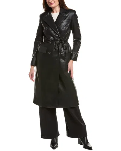 Avec Les Filles Double-breasted Coat In Black