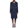 Avec Les Filles Double Breasted Coat With Cardigan Dickie In Blue