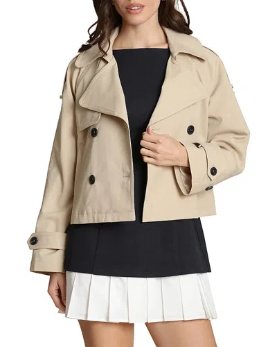 Avec Les Filles Double Breasted Cropped Trench Jacket In Multi