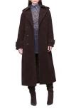 Avec Les Filles Double Breasted Faux Suede Trench Coat