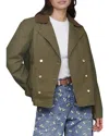 Avec Les Filles Double-breasted Peacoat In Green