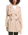 Avec Les Filles Double Breasted Soft Trench Coat In Neutral