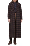 Avec Les Filles Double Breasted Tailored Maxi Coat In Brown