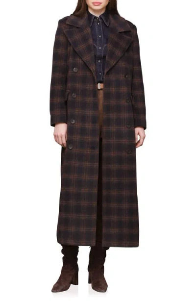 Avec Les Filles Double Breasted Tailored Maxi Coat In Brown