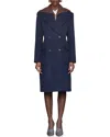 Avec Les Filles Double Breasted Coat With Cardigan Dickie In Blue