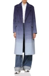 Avec Les Filles Double Face Ombré Coat In Navy Ombre
