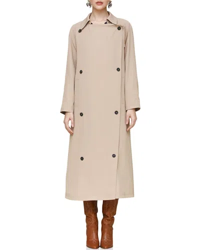 AVEC LES FILLES AVEC LES FILLES DRAPE FRONT MAXI TRENCH COAT
