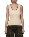 Avec Les Filles Embellished Tank Top In Neutral