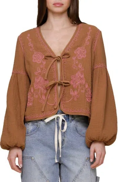 AVEC LES FILLES AVEC LES FILLES EMBROIDERED BLOUSON SLEEVE JACKET