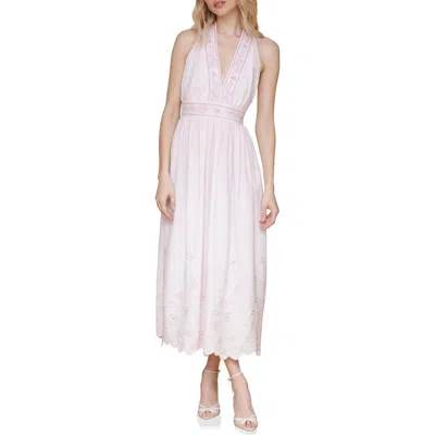 Avec Les Filles Embroidered Cotton Maxi Dress In Multi