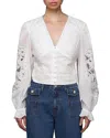Avec Les Filles Pintuck Lace Shirt In White