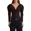 Avec Les Filles Exaggerated Dolman Sleeve Sweater In Burgundy