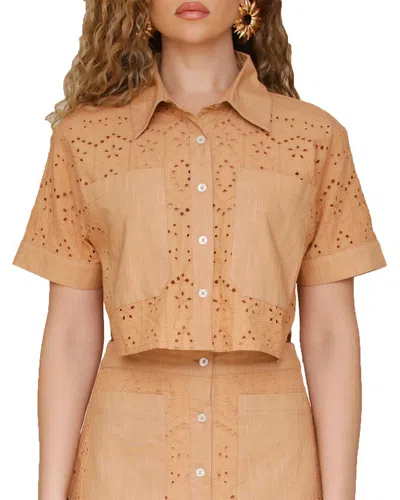 Avec Les Filles Eyelet Block Boxy Shirt