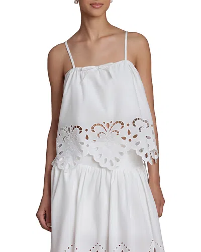 Avec Les Filles Eyelet Embroidered Bandeau Top In White