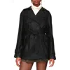 Avec Les Filles Relaxed Midlength Walking Coat In Black
