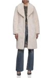 Avec Les Filles Faux Fur Belted Coat In White