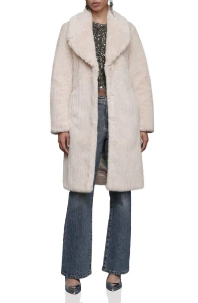 Avec Les Filles Faux Fur Belted Coat In White
