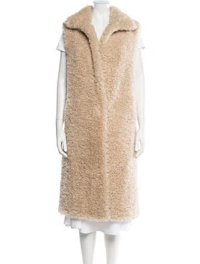 Pre-owned Avec Les Filles Faux Fur Coat In Neutral