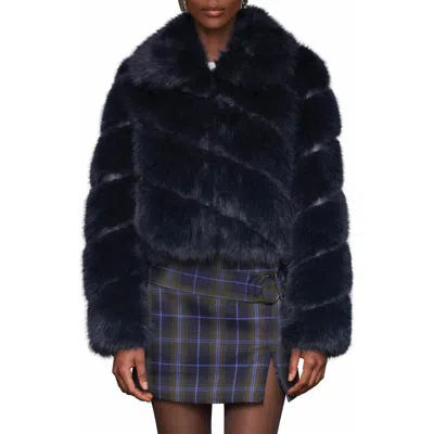 Avec Les Filles Faux Fur Crop Jacket